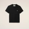 Black Cotton Ami De Coeur Cropped T-Shirt