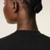 Black Cotton Ami De Coeur Cropped T-Shirt