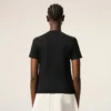 Black Cotton Ami De Coeur Cropped T-Shirt