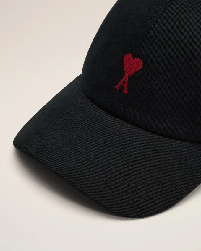 Black Cotton Ami De Coeur Embroidery Cap Black Cotton Ami De Coeur Embroidery Cap