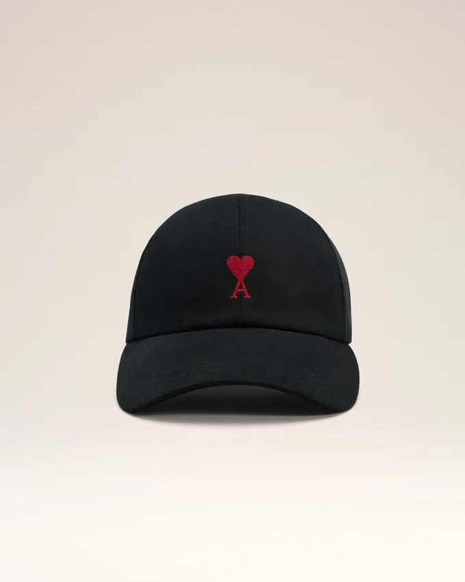 Black Cotton Ami De Coeur Embroidery Cap Black Cotton Ami De Coeur Embroidery Cap