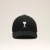 Black Cotton Ami De Coeur Felt Patch Cap