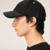 Black Cotton Ami De Coeur Felt Patch Cap