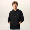 Black Cotton Ami De Coeur Hoodie Black Cotton Ami De Coeur Hoodie