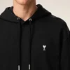 Black Cotton Ami De Coeur Hoodie Black Cotton Ami De Coeur Hoodie