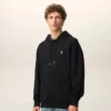 Black Cotton Ami De Coeur Hoodie Black Cotton Ami De Coeur Hoodie
