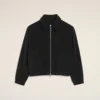 Black Cotton Ami De Coeur Padded Zipped Jacket