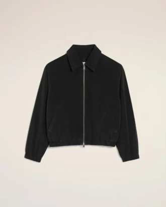 Black Cotton Ami De Coeur Padded Zipped Jacket