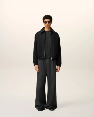 Black Cotton Ami De Coeur Padded Zipped Jacket