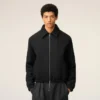 Black Cotton Ami De Coeur Padded Zipped Jacket
