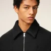 Black Cotton Ami De Coeur Padded Zipped Jacket