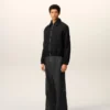 Black Cotton Ami De Coeur Padded Zipped Jacket