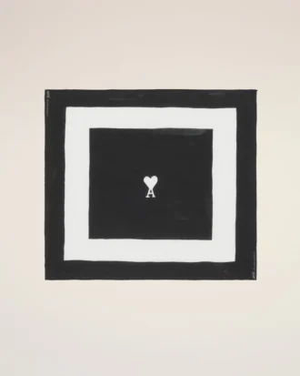 Black Cotton Ami De Coeur Printed Scarf