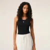 Black Cotton Ami De Coeur Tanktop