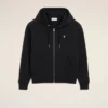 Black Cotton Ami De Coeur Zipped Hoodie Black Cotton Ami De Coeur Zipped Hoodie