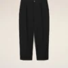 Black Cotton Carrot Oversized Trousers