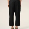 Black Cotton Carrot Oversized Trousers