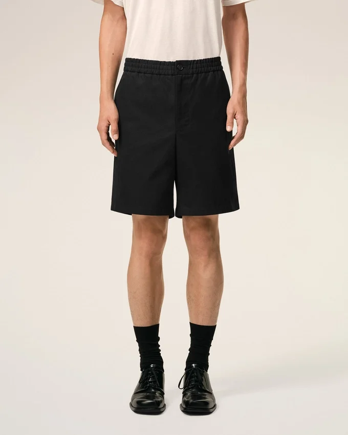 Black Cotton Elasticated Waist Ami De Coeur Shorts Black Cotton Elasticated Waist Ami De Coeur Shorts