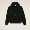 Black Cotton Embossed Ami De Coeur Hoodie Black Cotton Embossed Ami De Coeur Hoodie