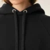 Black Cotton Embossed Ami De Coeur Hoodie Black Cotton Embossed Ami De Coeur Hoodie