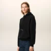 Black Cotton Embossed Ami De Coeur Hoodie Black Cotton Embossed Ami De Coeur Hoodie