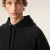 Black Cotton Embossed Ami De Coeur Hoodie Black Cotton Embossed Ami De Coeur Hoodie