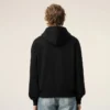 Black Cotton Embossed Ami De Coeur Hoodie Black Cotton Embossed Ami De Coeur Hoodie