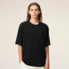 Black Cotton Embossed Ami De Coeur T-Shirt Black Cotton Embossed Ami De Coeur T-Shirt