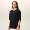 Black Cotton Embossed Ami De Coeur T-Shirt Black Cotton Embossed Ami De Coeur T-Shirt