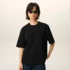 Black Cotton Embossed Ami De Coeur T-Shirt Black Cotton Embossed Ami De Coeur T-Shirt
