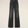 Black Cotton Flare Fit Jeans