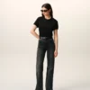Black Cotton Flare Fit Jeans