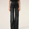 Black Cotton Flare Fit Jeans