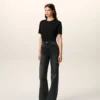 Black Cotton Flare Fit Jeans