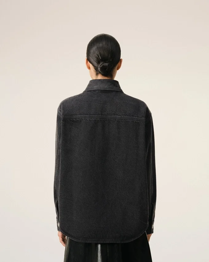 Black Cotton Knitted Ami De Coeur Overshirt Black Cotton Knitted Ami De Coeur Overshirt