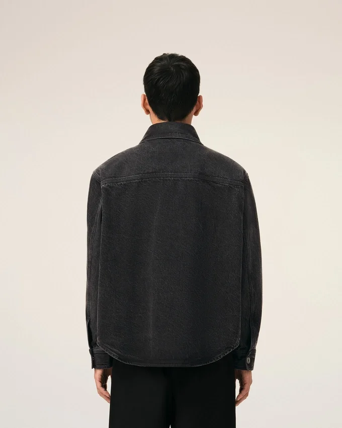 Black Cotton Knitted Ami De Coeur Overshirt Black Cotton Knitted Ami De Coeur Overshirt