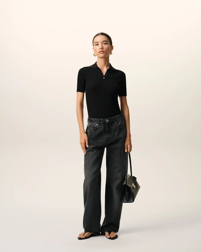 Black Cotton Large Fit Jeans Black Cotton Large Fit Jeans