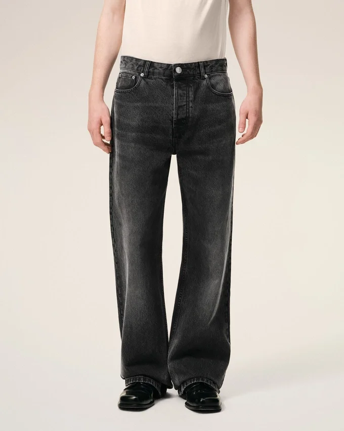 Black Cotton Large Fit Jeans Black Cotton Large Fit Jeans