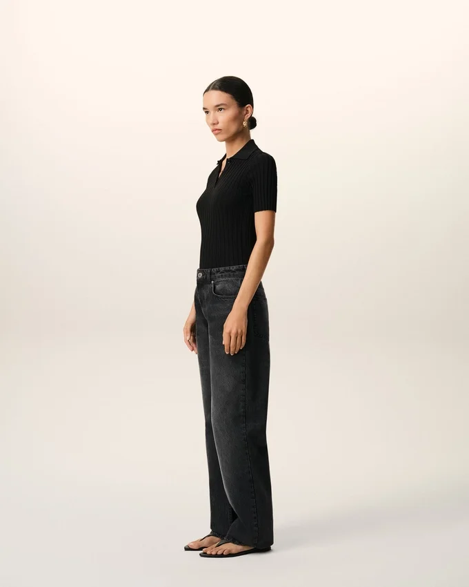 Black Cotton Large Fit Jeans Black Cotton Large Fit Jeans