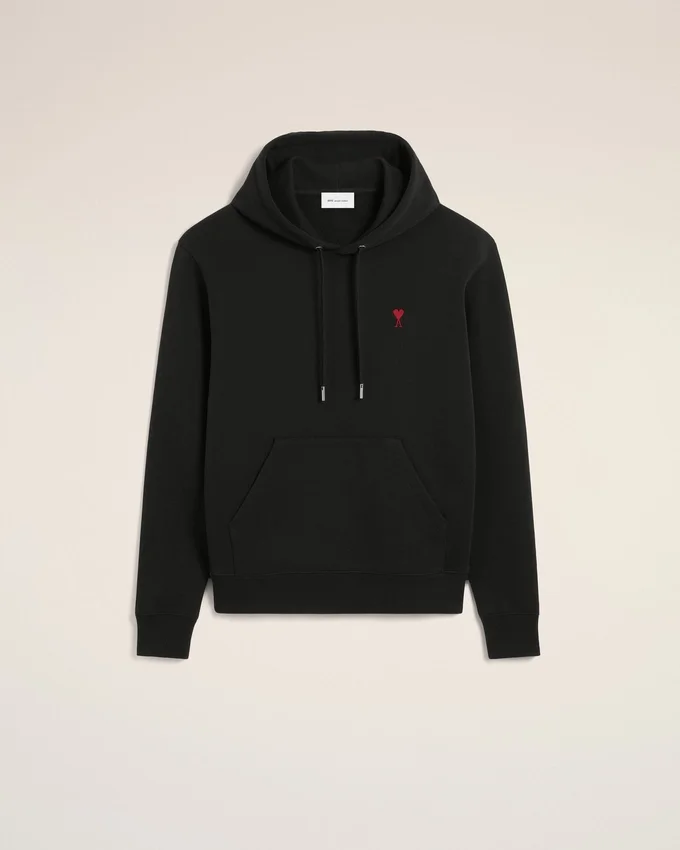Black Cotton Red Ami De Coeur Hoodie Black Cotton Red Ami De Coeur Hoodie