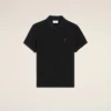 Black Cotton Red Ami De Coeur Polo Shirt