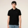 Black Cotton Red Ami De Coeur Polo Shirt