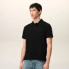 Black Cotton Red Ami De Coeur Polo Shirt