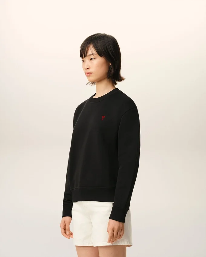 Black Cotton Red Ami De Coeur Sweatshirt Black Cotton Red Ami De Coeur Sweatshirt