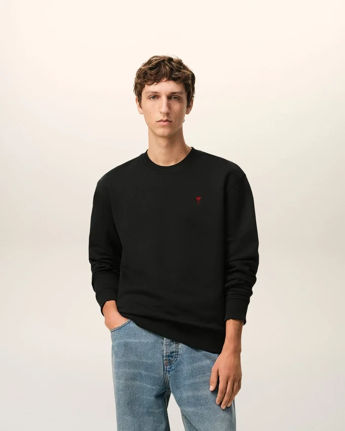 Black Cotton Red Ami De Coeur Sweatshirt Black Cotton Red Ami De Coeur Sweatshirt