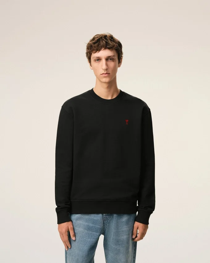 Black Cotton Red Ami De Coeur Sweatshirt Black Cotton Red Ami De Coeur Sweatshirt