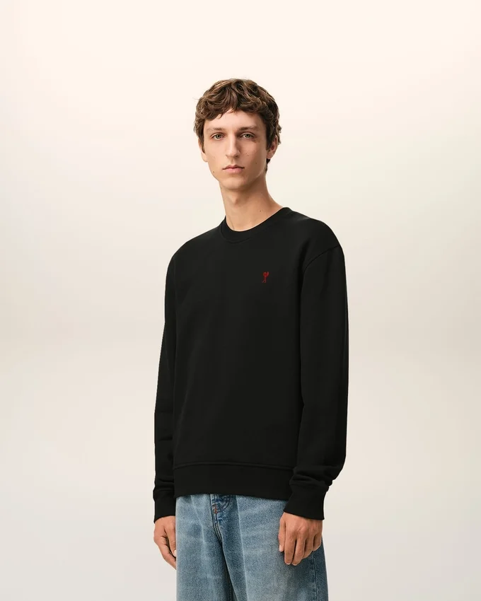 Black Cotton Red Ami De Coeur Sweatshirt Black Cotton Red Ami De Coeur Sweatshirt