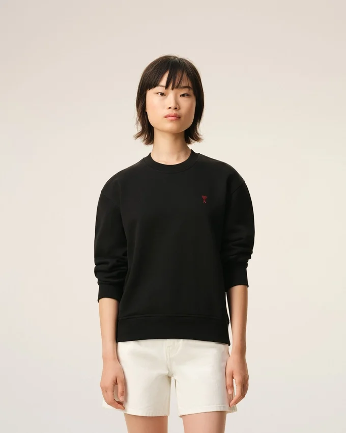 Black Cotton Red Ami De Coeur Sweatshirt Black Cotton Red Ami De Coeur Sweatshirt