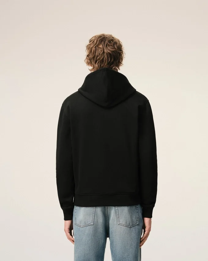 Black Cotton Red Ami De Coeur Zipped Hoodie Black Cotton Red Ami De Coeur Zipped Hoodie