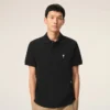 Black Cotton Short Sleeves Ami De Coeur Polo Shirt